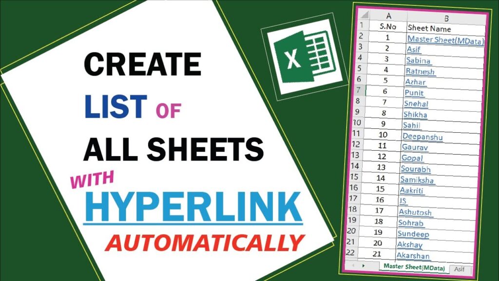 Automatically Creating Hyperlink On Each Excel Sheet Without Vba 0287