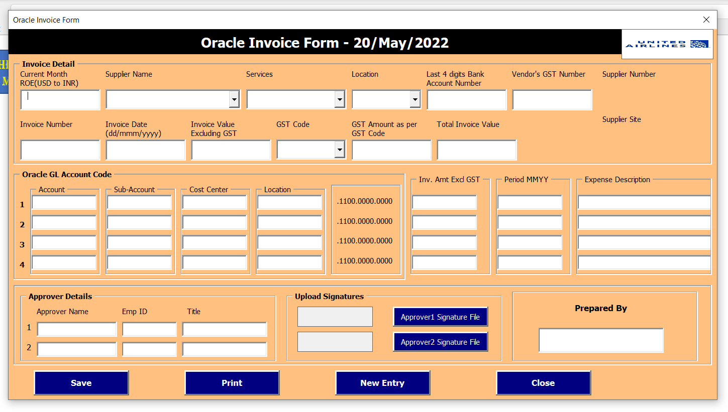 This is one of the tools designed to input the data via user form.