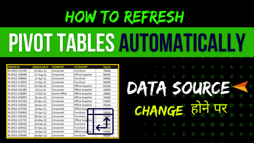 Complete tutorial on AUTO REFRESH PIVOT TABLE in #excel