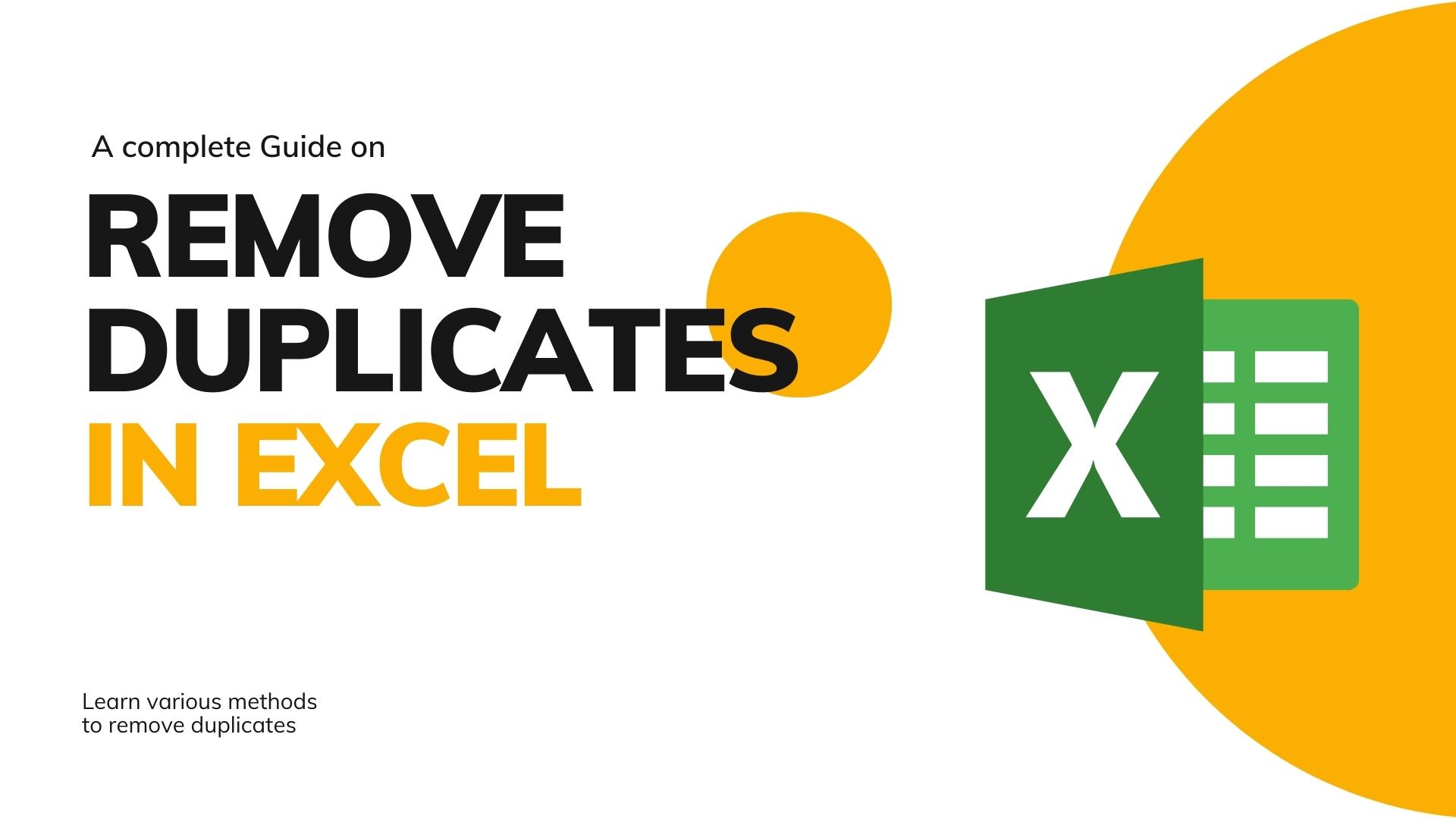 Remove Duplicates in excel