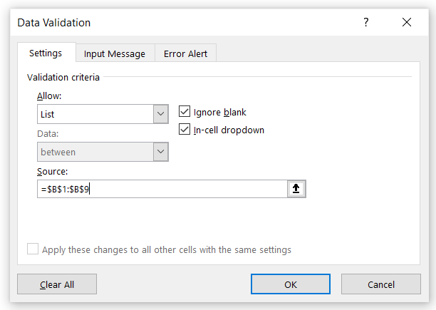 How to create Drop-down list in excel